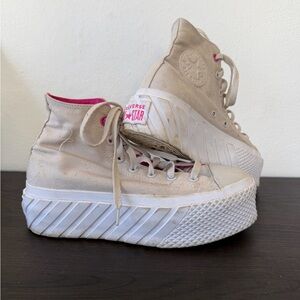 Converse Women's High-Top Sneakers - light grey and Pink